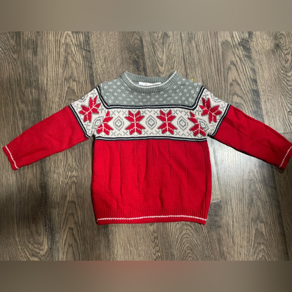 Vintage Red and Gray Kids Sweater